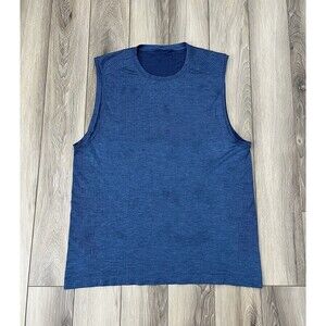 Lululemon Metal Vent Blue Sleeveless Athletic Tank Mens Size Large Gym Workout